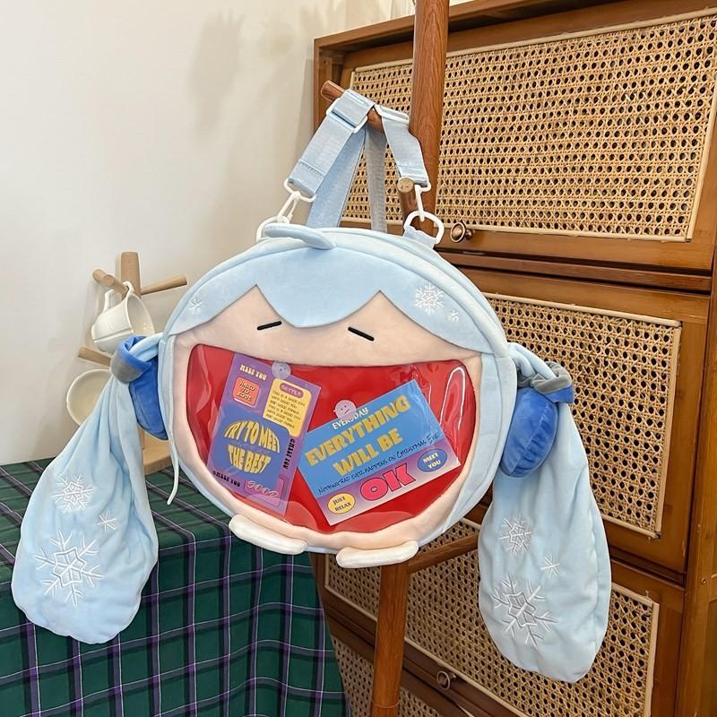 Hatsune Miku Plush Backpack Shoulder Bag Large Capacity Transparent Itabag