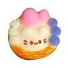 DYS Kitten Egg Tart Squeeze Toy, Stress Relieving Cartoon Soft Stretchy Fake Food Fidget Portable Ball Sensory Toy