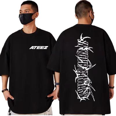 ATEEZ 2025 Svetové turné vo vašej fantázii Potlačové tričko Hip Hop Vintage Tričko s krátkym rukávom Pánske Dámske Ležérna móda Voľné tričká