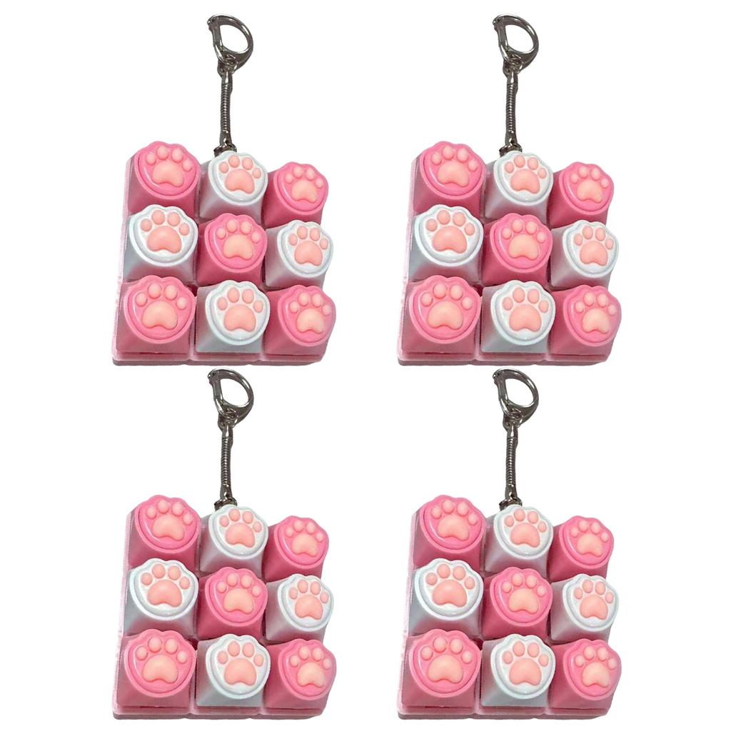 Cat Paw 9-in-1 Sound Fidget Keyboard Clicker W/ Keychain Portable Keyboard Clicker Fidget for Adults and Kids