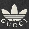Gucci X Adidas Collaboration Logo Print Snap Closure Leather Phone Bag Women Shoulder Bag Black Beige 702203-UZ3BT-1057