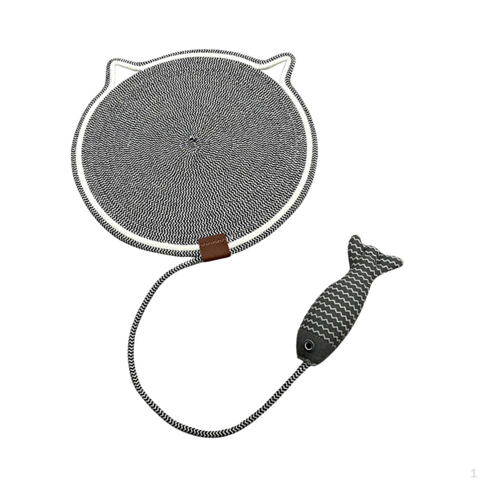 

Cat Scratch Mat Floor Scratching Pad with Fishy Ball Horizontal for Carpet M чёрный