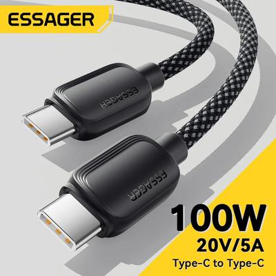 Essager Cavo USB C tipo C da 100 W PD Cavo caricabatterie a ricarica rapida Cavo USB-C 5A TypeC per Huawei MacBook Samsung Xiaomi POCO