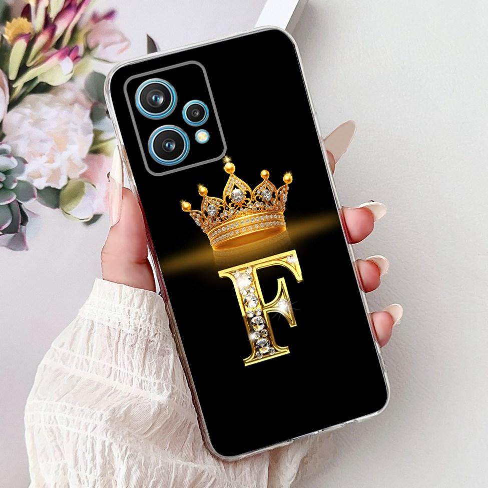6.4" For Realme 9 Pro Plus Case RMX3392 Clear Fashion Luxury A-Z Letters Soft Bumper Cover For Realme 9 Pro+ Phone Case RMX3393