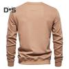 Fall Winter Men Top Loose O Neck Long Sleeves Pure Color Warm Pullover Mid Length Casual Daily Wear Sport Sweatshirt