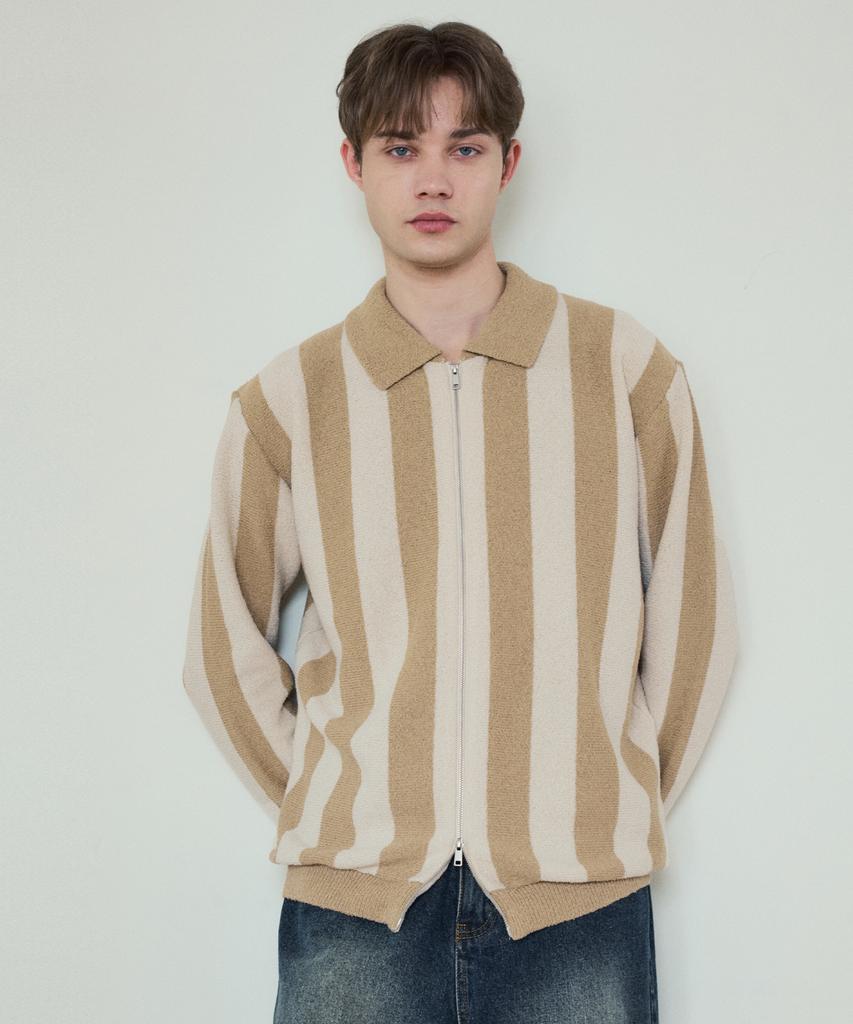 Wednesday Oasis Always Noah Two-Way Knit Zip-Up_Beige(Wc25-Kn08)