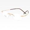 Trendy Titanium Rimless Reading Glasses Clear Lightweight Optical Eyeglass Frame for Women Men