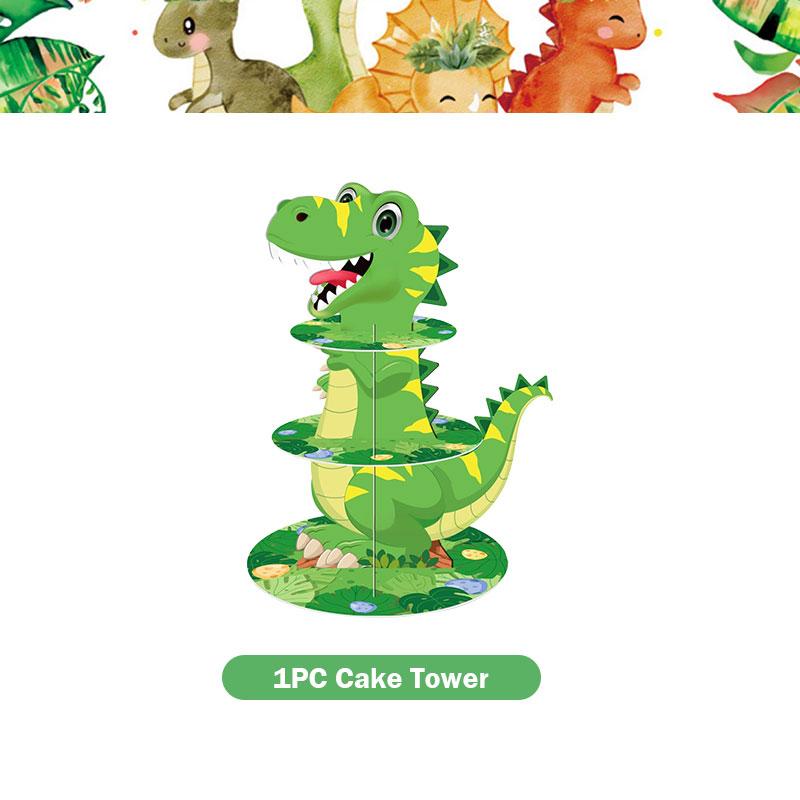 Dinosaur Birthday Decoration Party Supplies Set Cup Plate Tablecloth Dinosaur Balloons Happy Banner Cake Topper for Kids Favors