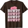 Howdy Pink Cowboy Hat Western Graphic Tee Soft Breathable Casual T-Shirt for Women