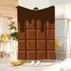 Cute Cartoon Chocolate Throw Lightweight  Flannel Blanket Soft Skin-Friendly For Summer Cooling