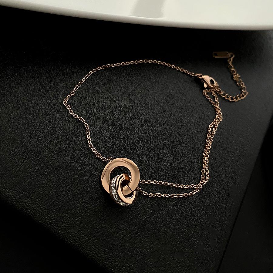 Korean Retro-Style Trendy Temperament Square Ankle Bracelet for Women