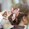 Women Hair Band Floral Printing High Elasticity Long Ribbon Hair Tie Ponytail Bun Half-Tied Hairstyles Chiffon Fabric Hair Accessory