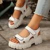Fashion Women Sandals Plus Size Solid Color Platform Shoes Women Fashion Back Strap Open Toe Sandals Woman Summer Thick Bottom Sandalias
