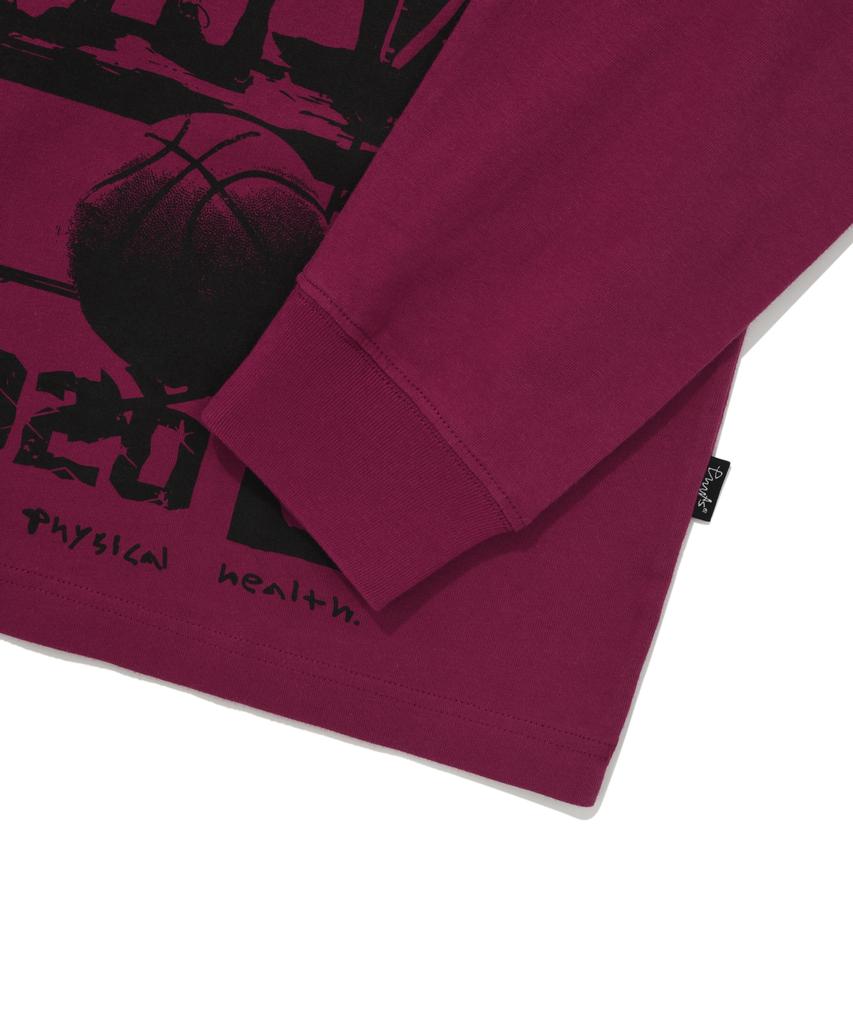 Physical Department Cartoon Basketball Ls Pink Red