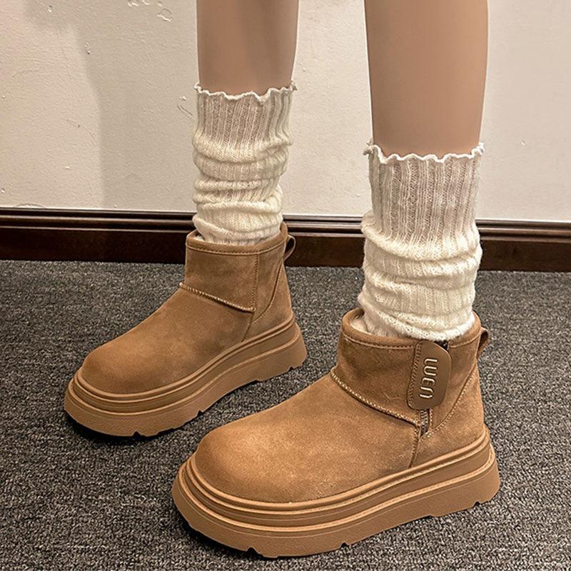 Snow boots cotton shoes, winter new versatile velvet thickened thick-soled non-slip snow women's boots short boots