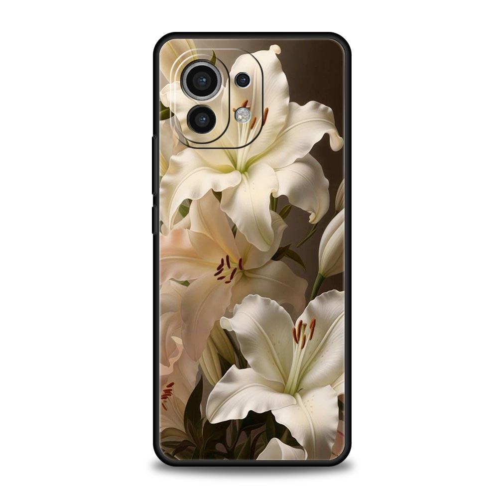Realistic Lily Flower Print Phone Case For Xiaomi Mi 17 15T 15 14 14T 13T 12T Pro 12 13 Lite 5G 11T Poco X6 X7 X5 Pro Soft Cover
