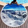 Snow Mountain Round Beach Towel Microfiber Nature Scenery Beach Blanket Absorbent Quick Dry Sand Free Bath Towel Picnic Yoga Mat
