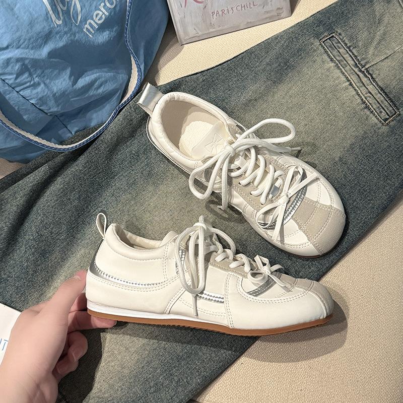 Bow retro sports moral training shoes women's autumn and winter versatile inner height increase sports board shoes ballet style casual trend