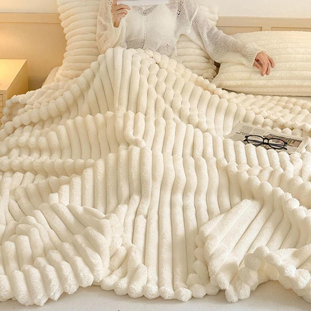 Warm Throw Blanket Double Sided Bunny Blanket New Conditioning Quilt