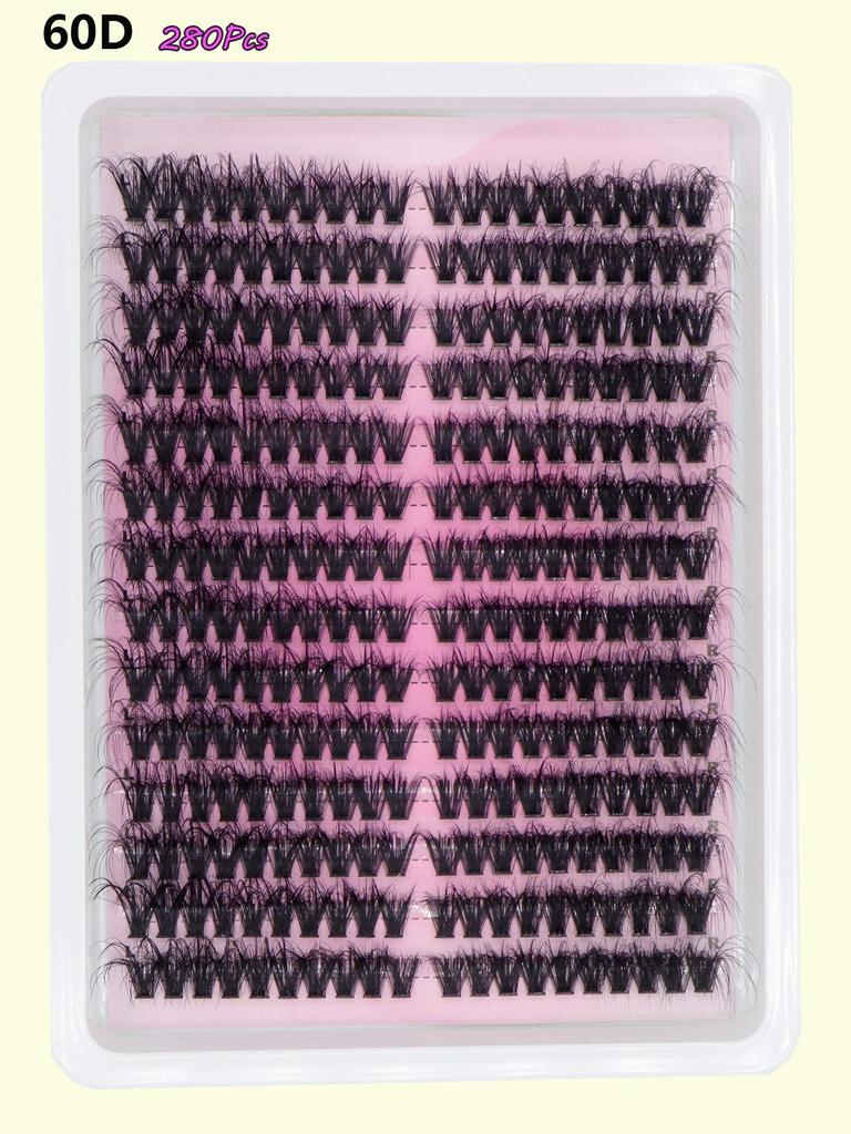 Svarta tuftade ögonfransar, 12 rader, CC/D/DD smältlim minkögonfransar, för långa ögon.