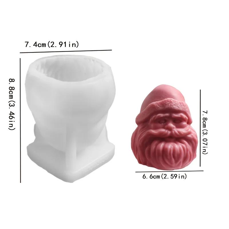 

DIY Candle Making Mold Santa Claus Head And Beard with Hat Christmas Home Decor Party Decoration Craft Tool