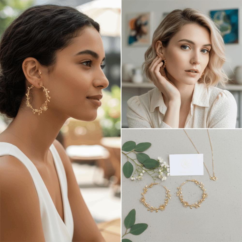 Black Exaggerated Hoop Earrings Gold Color Earrings Studs Geometric Earrings  Designer Accessory