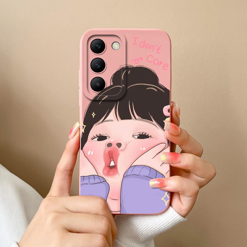 

Чехлы для телефонов Vivo Y100 Y200E Y200i S19 Pro V50 Lite IQOO Z9S V29Lite X90Pro Милый узор кролика противоударные защитные задние крышки для Vivo Bumper Vivo S19 Pro 5G