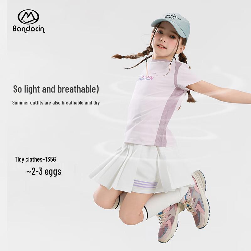 Girls  Quick-Dry Short Sleeve Sports T-Shirt 170