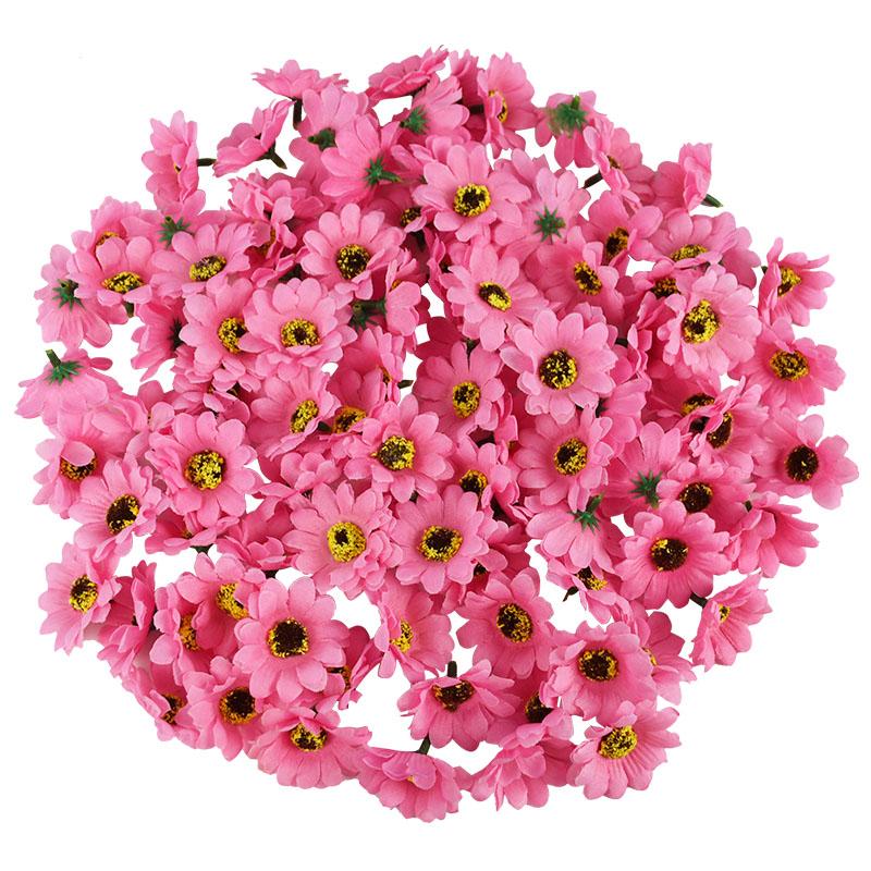 100 Stück 4,5 cm Mini Seiden-Sonnenblume Künstliche Blumenkopf für Hochzeitsparty Heimdekoration DIY Kranz Scrapbooking Kunstblumen