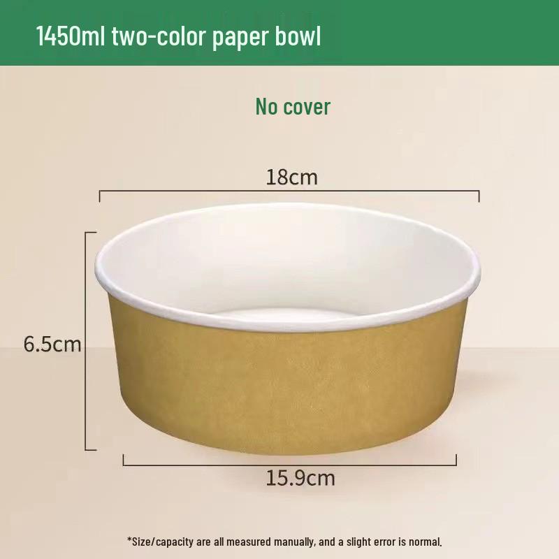 Kraft Paper Disposable Bowl - Ideal for Rice, Salad, Lunch, Takeout, Fast Food, and Fruit.