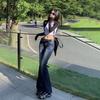 Y2K Slim Fit High Waist Casual Womens Jeans Retro Denim Pants Low Rise Flared Trousers Long Bootcut Drag Autumn for Women