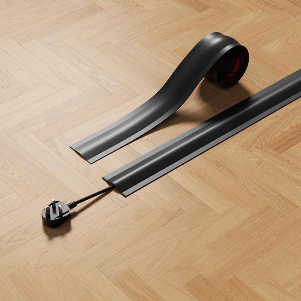 

1pc 3meters/118.11in Self-adhesive Cable Sleeves Protectors PVC Floor Cable Protectors Home Cable Hiding Covers Flexible Wire 3meters чорний