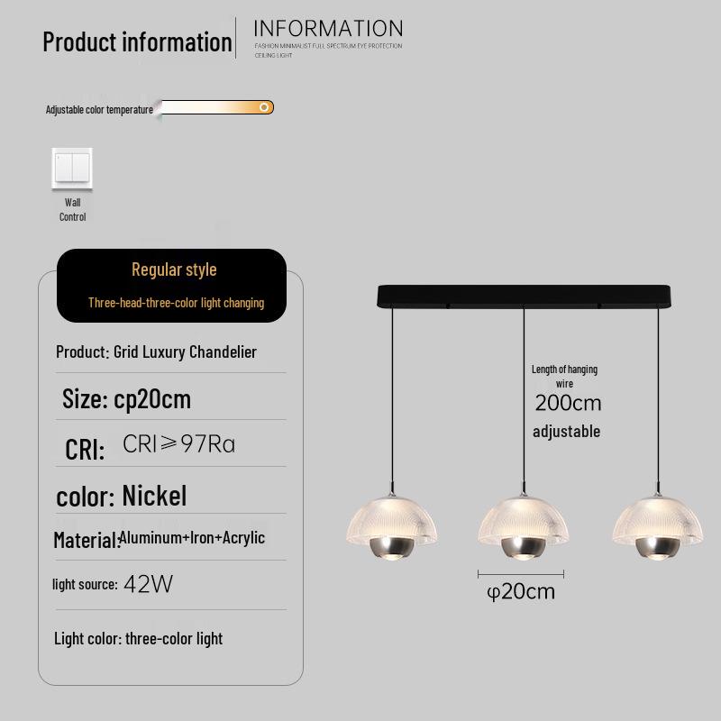 Minimalist Italian Three-Head Chandelier - Luxury Flower Bud Dining Table Light