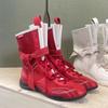 Fashion Vintage Mixed-color Height Increasing Women Boxing Training Boots Fashion Autumn Winter Faux Suede Sneakers Short Boots Shoes