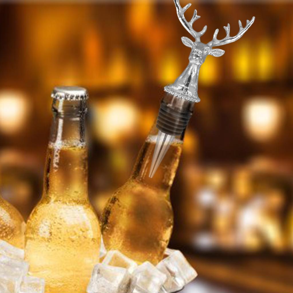 Deer Head Pourer Red Wine Stopper For Champagne Bottle Stoppers Deer Beverage Cork Vacuum Seal Wedding Kitchen Bar Tools