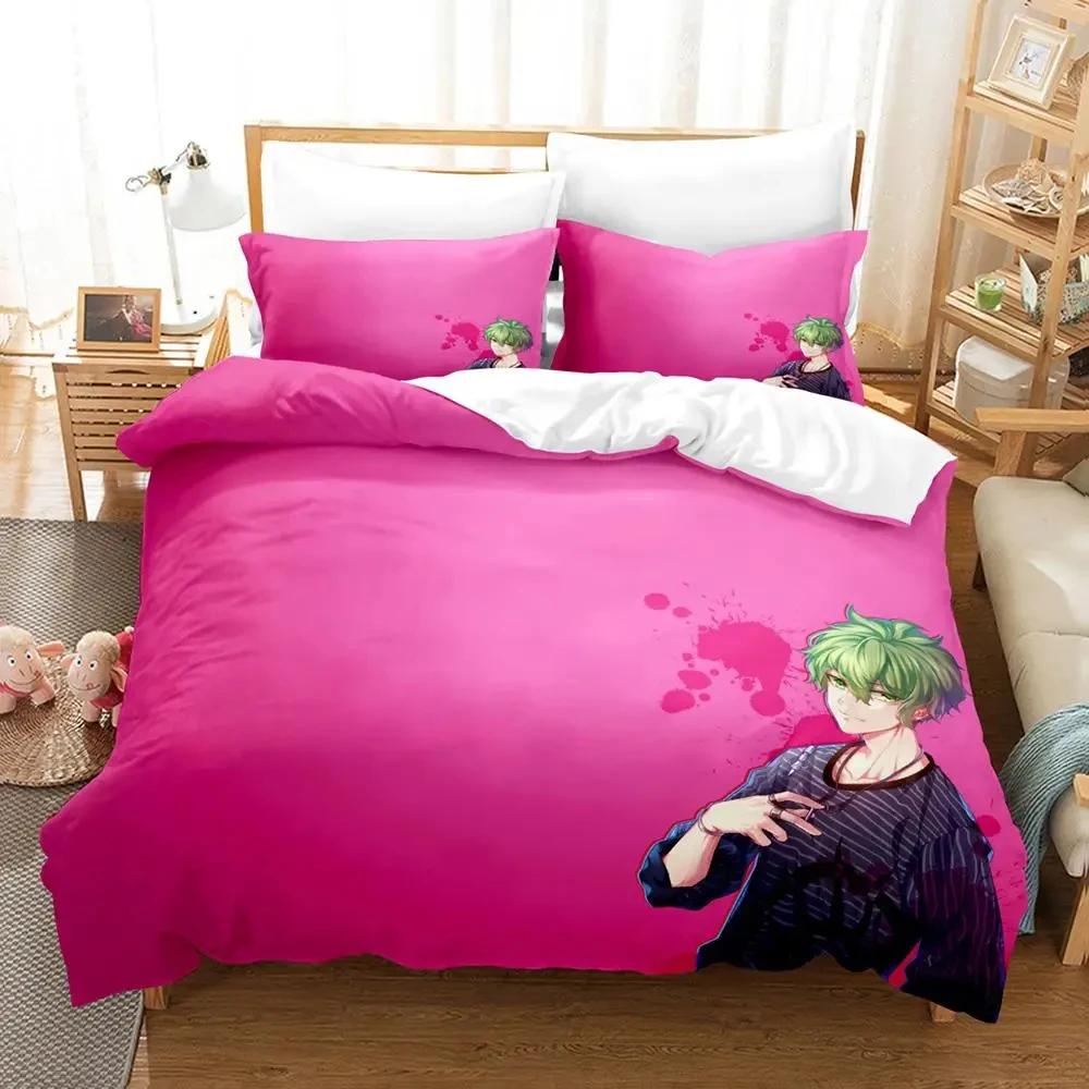 

Danganronpa V3 Soft Duvet Cover Set for Adult Peoples Young Boys 3 Piece Carton Anime Beding Set Bedrom Y2k Comfortable Quilt Cover Pilowcase 100*200cm Single