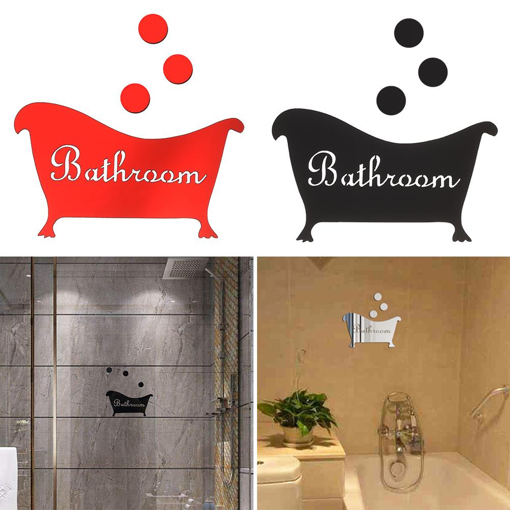 3D Mirror Wall Sticker Funny Door Entrance Sign Kids Men Women Bathroom DIY Wall Stickers Decals Bar Home Decor