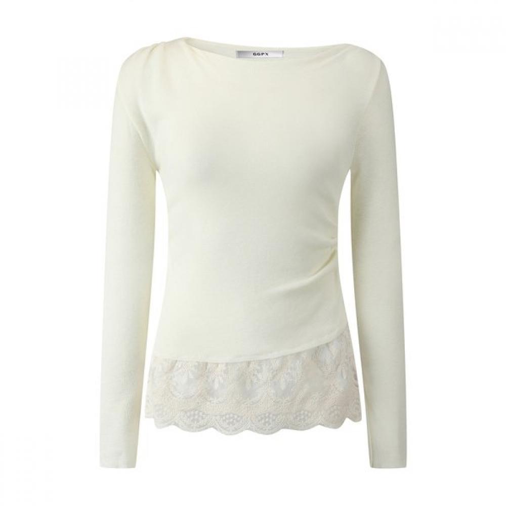 GGPX New York Drapeneck Lace Contrast Knit Gq3kp018f