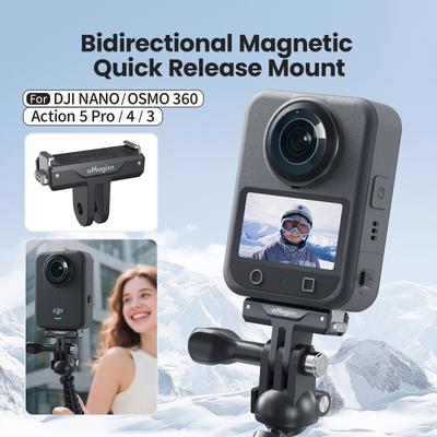 Magnetic Quick Release Base For DJI Osmo Nano Expand Bracket Adapter Mount For DJI Osmo Nano/360/Action 5/4/3 Camera Accessories