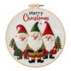 Christmas DIY Embroidery Needlepoint Starter Kits with Pattern Cotton Needles & Instruction DIY Cross Stitch Kits for Beginners