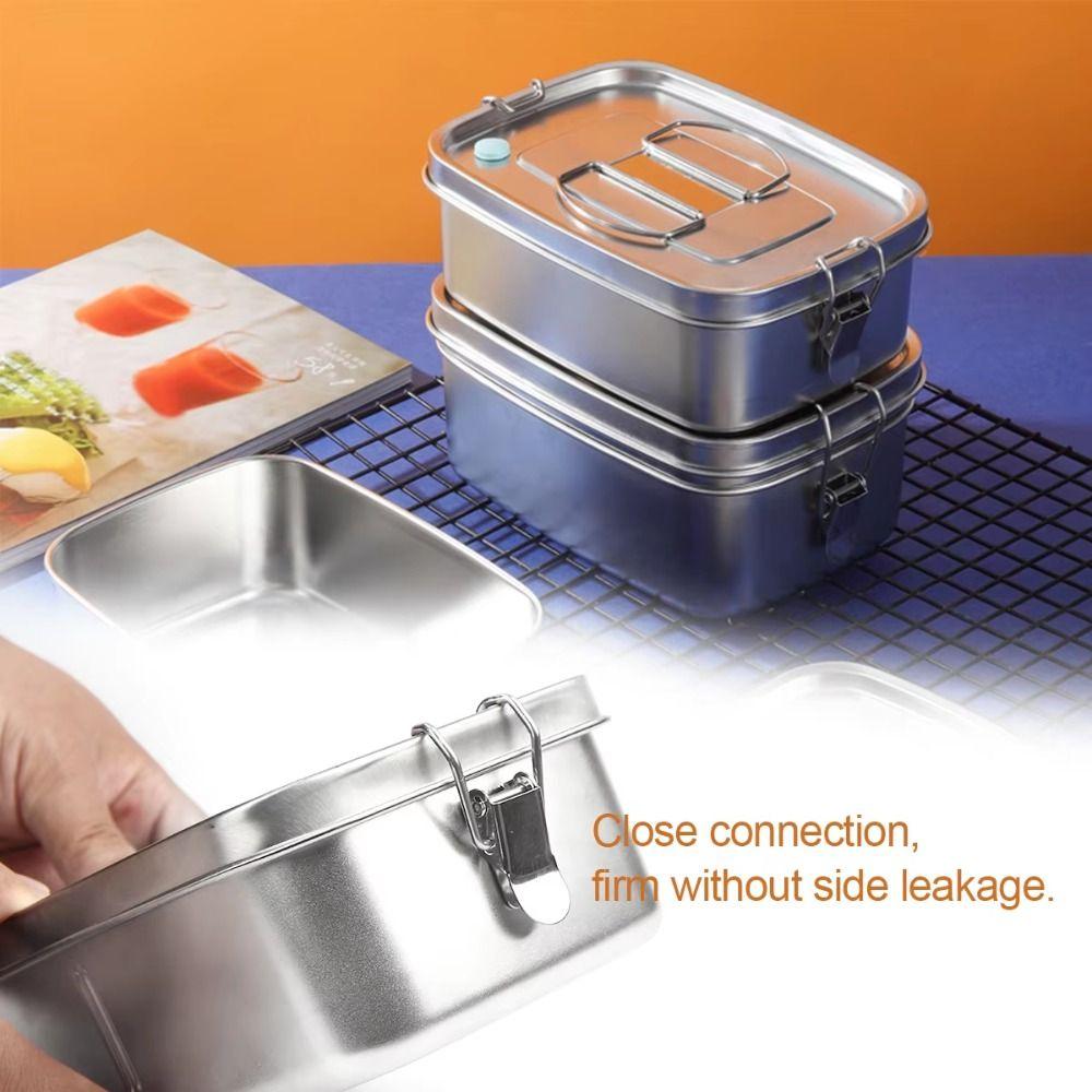 Leakproof Cover Stainless Steel Lunch Box 304 Stainless Steel Portable Food Container  School