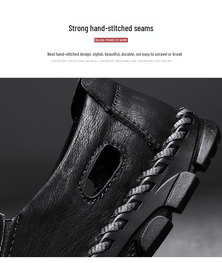 Men's Outdoor Non-Slip Sandals, Large Size 47-48, Wide Toe Cap, Wear-Resistant Casual Beach Shoes for Summer
