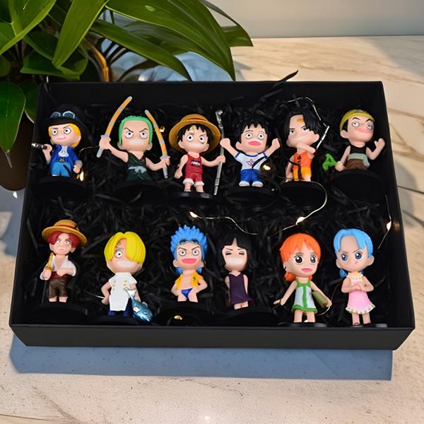 One Piece Figurine Set: Luffy, Zoro, Ace - Anime Collectible Gift Box for Students