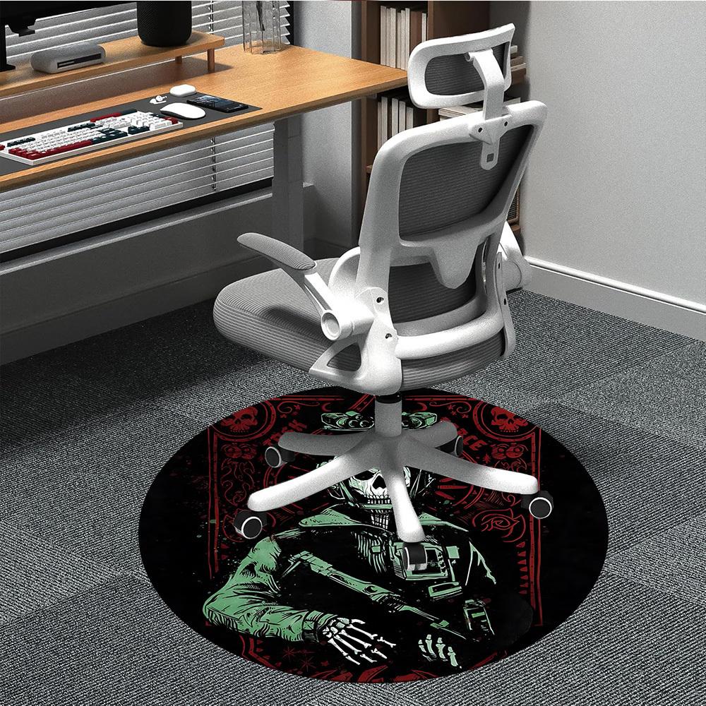 1PC Call of Duty Office Round Rug - Perfect for Office or Study Decor, Machine Washable, Non-Slip Backing, Decorative Floor Mat