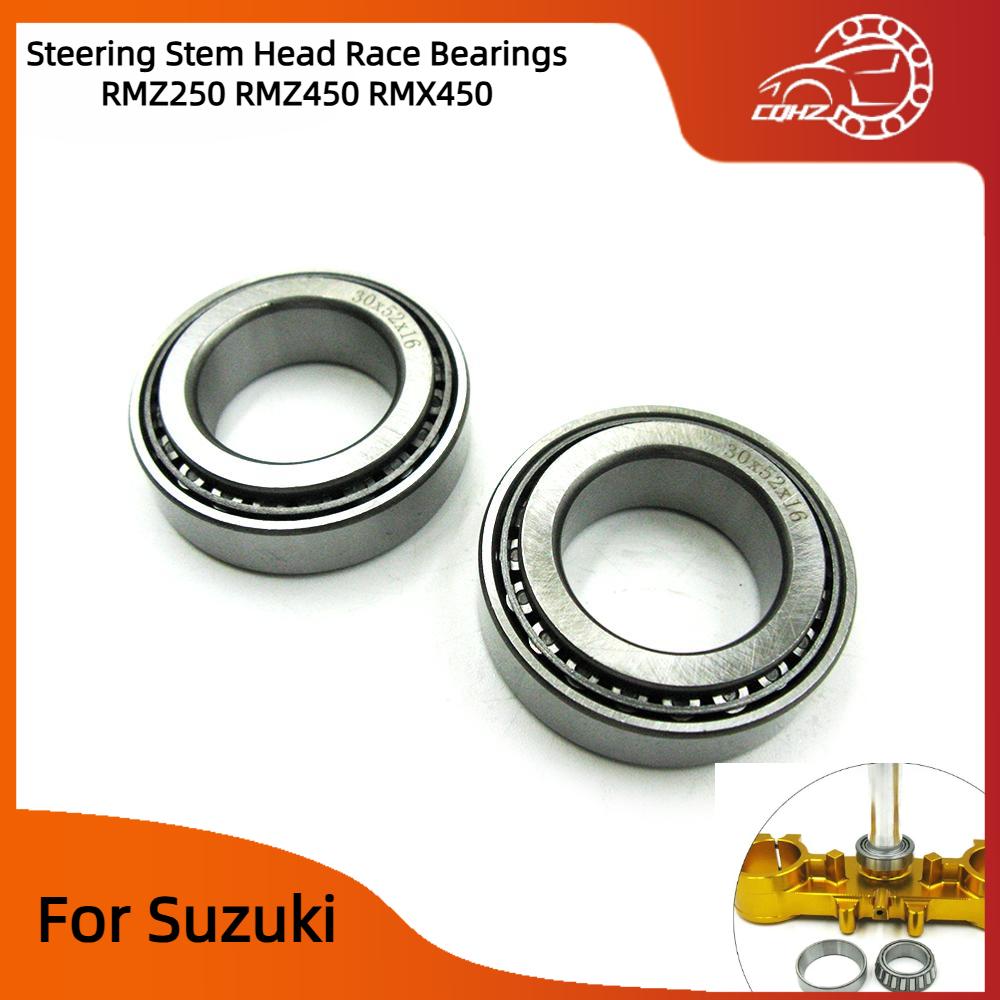 CQHZJ Motorcycle Steering Stem Head Race Bearings Kit For Suzuki RMZ250 RMZ450 RMX450 Motocross Enduro Dirt Bike Off Road Parts