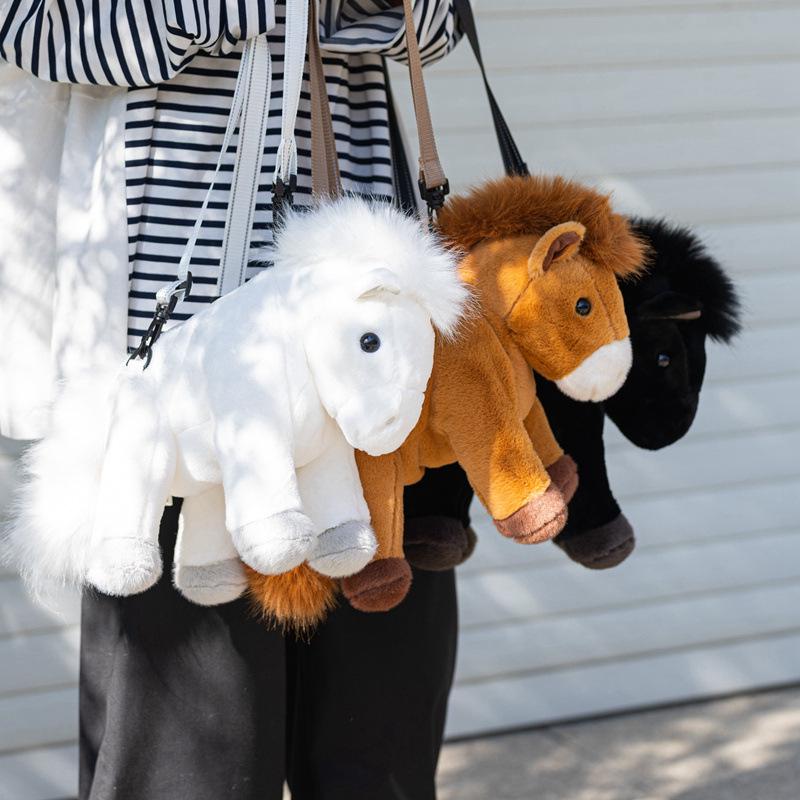 Thousand-Mile Horse Backpack: 2026 Year of the Horse Plush Pony Mascot Toy