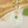 Douyin Bestseller: Heart-Shaped Luxury Necklace with Imitation Hetian Jade and Smooth Princess Clasp Pendant.