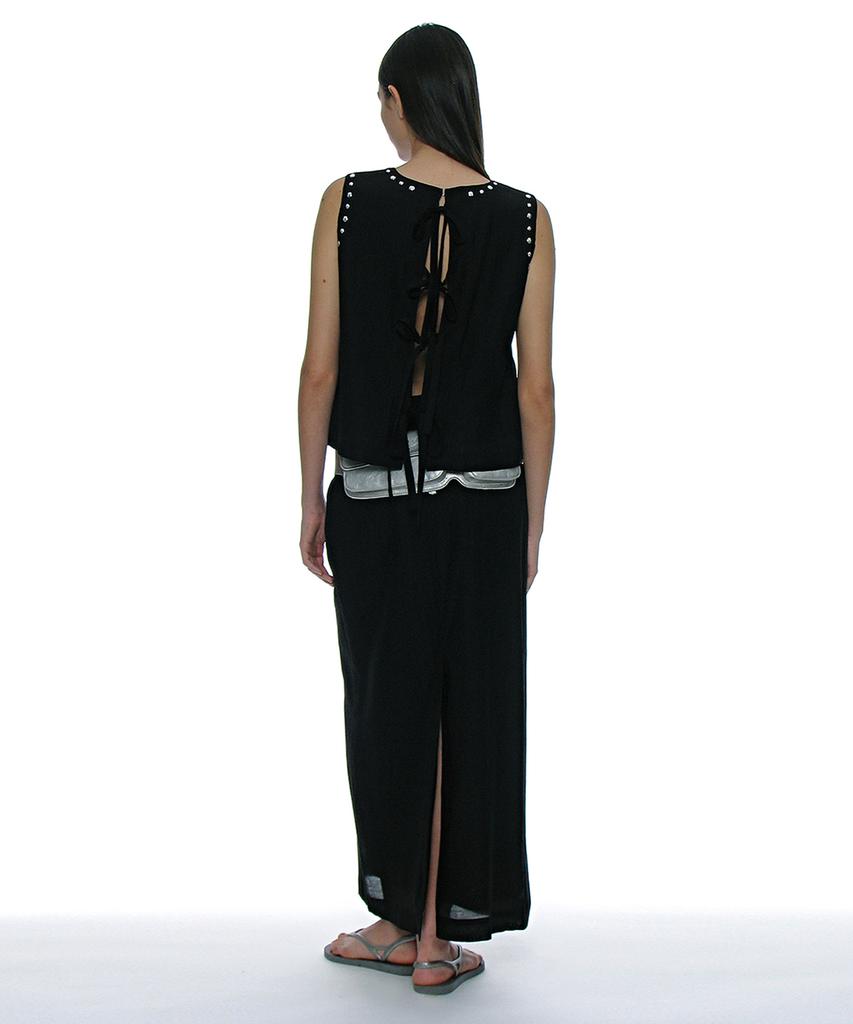 Partimento Woman Sheer Layered Maxi Skirt_Black
