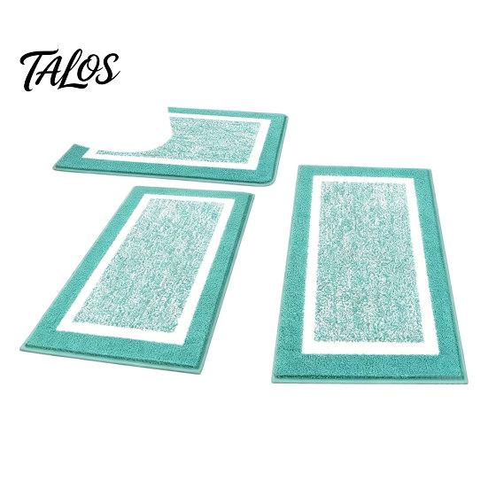 Set da 3pz Tappetini da Bagno, Tappeti da Bagno Altamente Assorbenti Antiscivolo, Tappetini Morbidi Lavabili per Lavandino del Bagno, WC, Vasca da Bagno