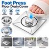 Stainless Steel Floor Drain Cover Foot Press Floor Drain Stopper  Shower Room Use